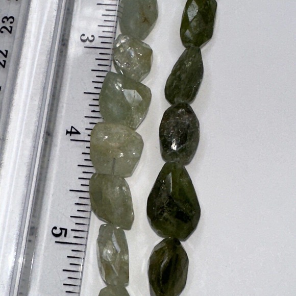 Femme Gems Bracelet Green Marbled Quartz Faceted Stones Double Strand Hook - Picture 10 of 10